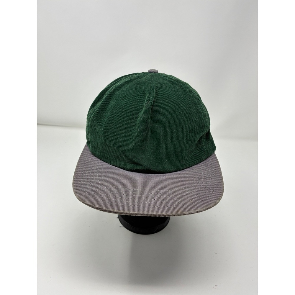 Only NY Corduroy Snapback Hat Green Grey Made in USA Streetwear Cap